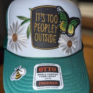 Trucker hat with iron patches